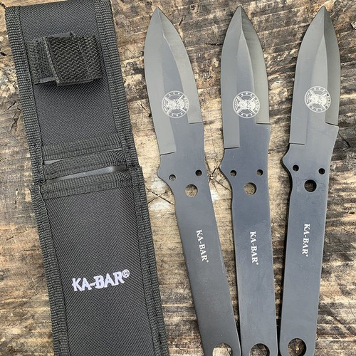 Ka-Bar - sada tří vrhacích nožů - polyesterové pouzdro - 1121