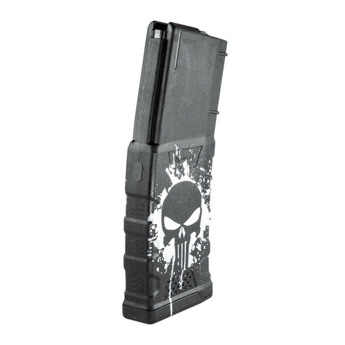 MFT - Polymerový zásobník Extreme Duty Punisher Skull pro AR-15 / M4 - 5,56 x 45 mm/.223 - 30 nábojů - černý - EXDPM556D-PSS-WH