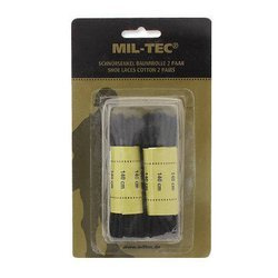 Mil-Tec - Bavlněné tkaničky - 140 cm - Černá - 12910002