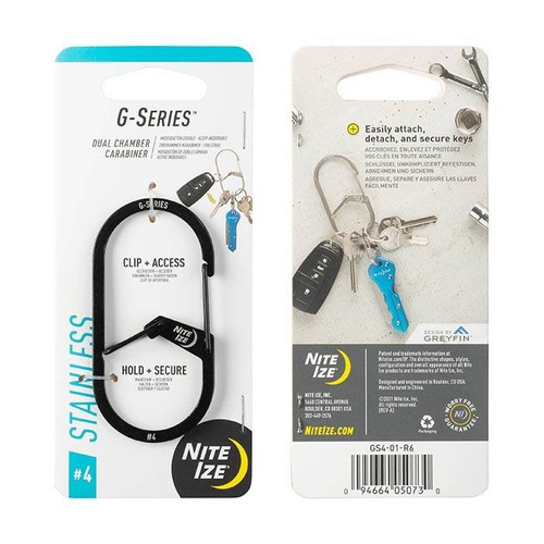Nite Ize - G-Series™ #4 dvoukomorová karabina - ocel - černá - GS4-01-R6
