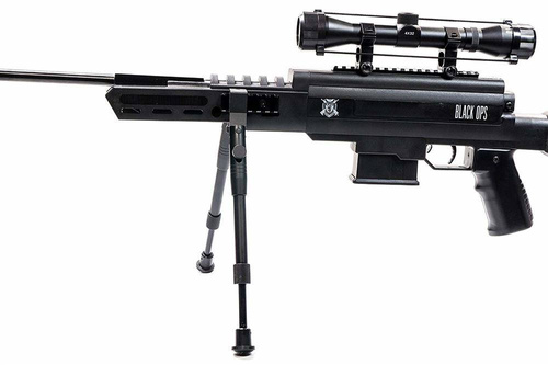 Black Ops - Odstřelovací vzduchová puška s přerušovaným výstřelem, dalekohledem 4x32 a dvojnožkou - 5,5 mm - B1091