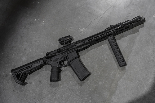 Strike Industries - Strike Stacked Angled CMS Front Grip - M-LOK - Black - SI-AR-CMS-SAF