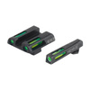Hiviz - LiteWave H3 Tritium/Litepipe mířidla - Glock 42 / 43 - Zelená - Bílá kontura - GLN321