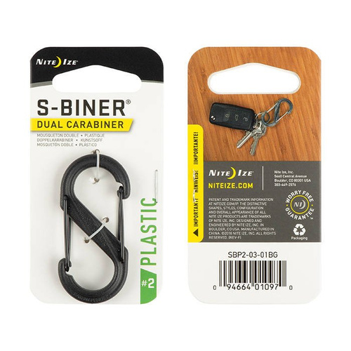 Nite Ize - S-Biner #2 Plastic Black Gate - černá - SBP2-03-01BG