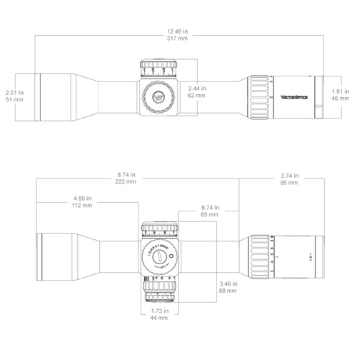 Vector Optics - LPVO Scope Forester 1-5x SFP - 30 mm - G4 Fibre - Černá - SCOC-54