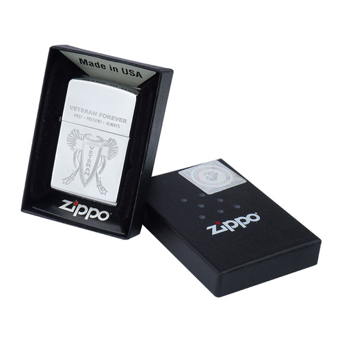 Zippo - Benzínový zapalovač Veteran Forever - leštěný chrom - Z28054