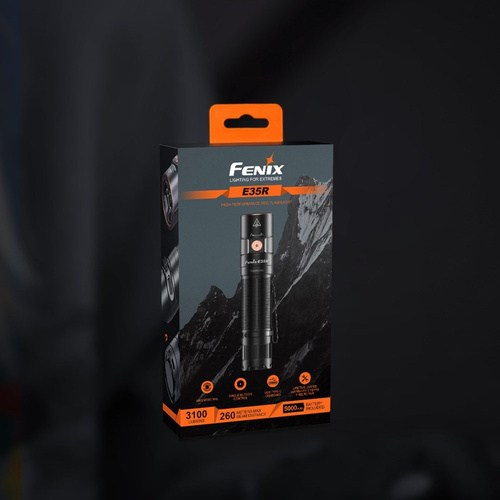 Fenix - LED svítilna E35 v3 s USB-C - 3100 lm - 5000 mAh - černá - E35RLSBK