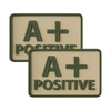 Helikon - PVC nášivka - Krevní skupina - A+ POS - Khaki - 2 ks