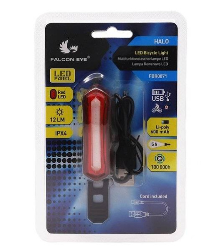 Falcon Eye - zadní světlo na kolo Halo LED - 12 lm - dobíjecí - FBR0071