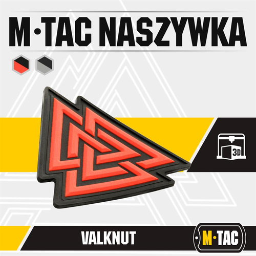 M-Tac - 3D PVC náplast Valknut - červená / černá - 51163233
