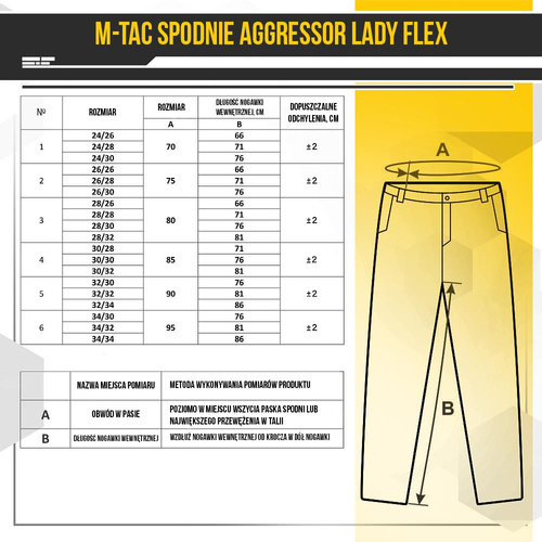 M-Tac - Dámské kalhoty Aggressor Lady Flex - černé - 20069002