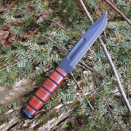 Ka-Bar 1320 - Nůž s jedním označením - kožené pouzdro