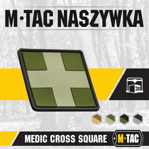 M-Tac - Medic Cross Square 3D PVC nášivka - olivová - 51124001