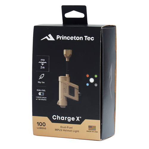 Princeton Tec - Přilbová svítilna LED Charge X - 100 lm - RGB - IR - Tan - C23-TN