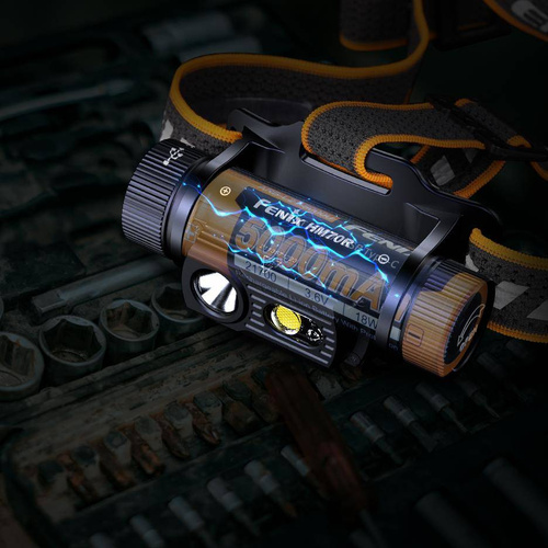 Fenix - Čelovka LED s dobíjecí baterií 5000 mAh - 1600 lumenů - HM70R