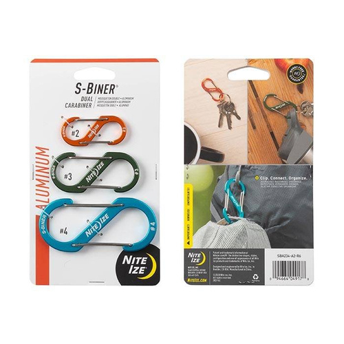 Nite Ize - S-Biner® Aluminum Dual Carabiner Combo - 3 ks - SBA234-A2-R6