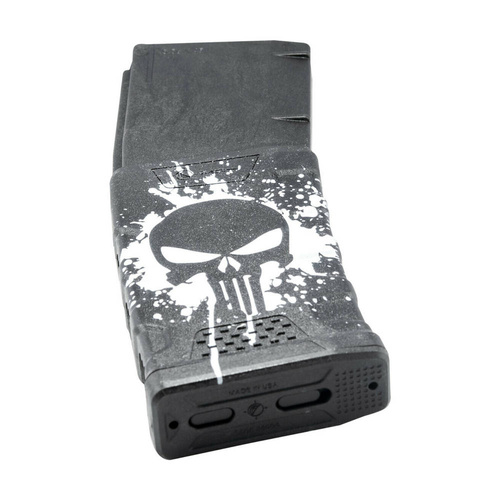 MFT - Polymerový zásobník Extreme Duty Punisher Skull pro AR-15 / M4 - 5,56 x 45 mm/.223 - 30 nábojů - černý - EXDPM556D-PSS-WH