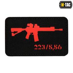 M-Tac - laserem řezaná nášivka AR-15 223/5.56 - černá/červená - 51111233