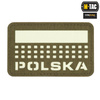 M-Tac - Nášivka s vlajkou a nápisem Polsko - Laserem řezaná - pixely/obdélník - zelená Ranger / fluo - 51007223
