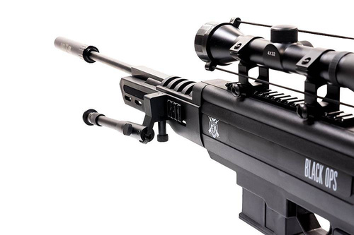 Black Ops - Odstřelovací vzduchová puška s přerušovaným výstřelem, dalekohledem 4x32 a dvojnožkou - 5,5 mm - B1091