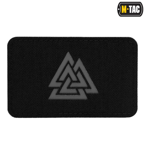 M-Tac - Laserem řezaná vodorovná nášivka Valknut - černá / šedá - 51164211