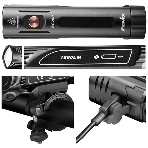 Fenix - LED svítilna na kolo s dobíjecí baterií BC26R - 1600 lumenů - 5000 mAh