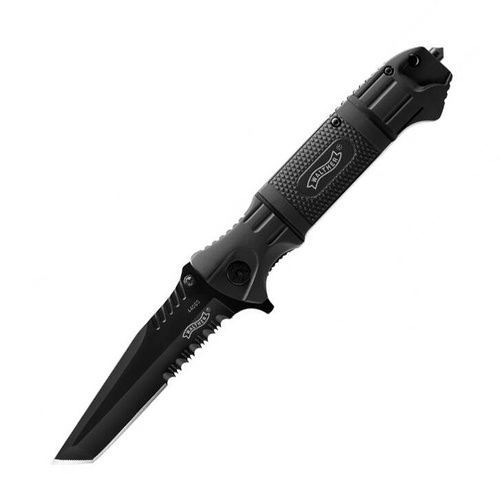 Walther - Zavírací nůž Black Tac Tanto BTTK - Liner Lock - Hliníková rukojeť - Černá - 5.0716