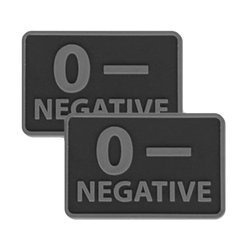 Helikon - PVC náplast - Krevní skupina - 0- NEG - černá - 2 ks