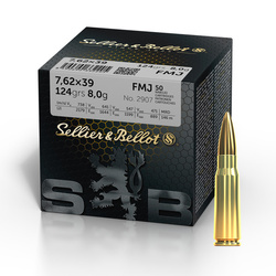 Puškové střelivo Sellier&Bellot 7,62x39 mm FMJ 124 gr / 8 g - 50 nábojů - V340842
