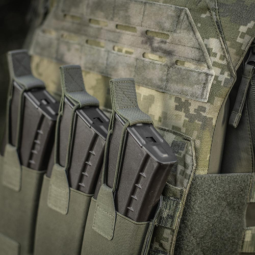 M-Tac - Trojité pouzdro na zásobníky pro AR / AK Elite Laser Cut - Ranger Green - 10145123