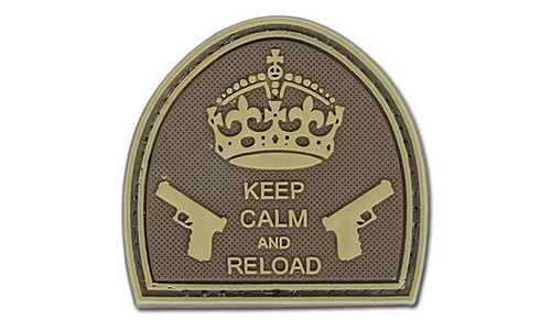 4TAC - PVC nášivka - Keep Calm And Reload - hnědá