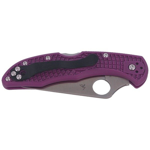 Spyderco - Nůž Delica® 4 FRN Flat Ground Purple PlainEdge - C11FPPR