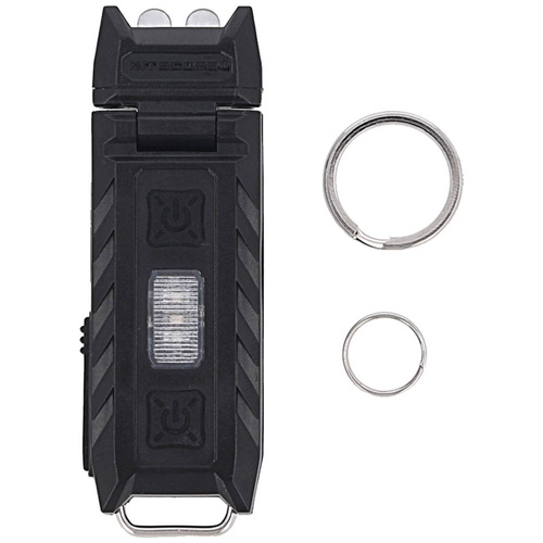 NiteCore - LED dobíjecí svítilna na klíče Thumb - 85 lm - Li-Ion 220 mAh - Bílá/červená LED - černá - THUMB