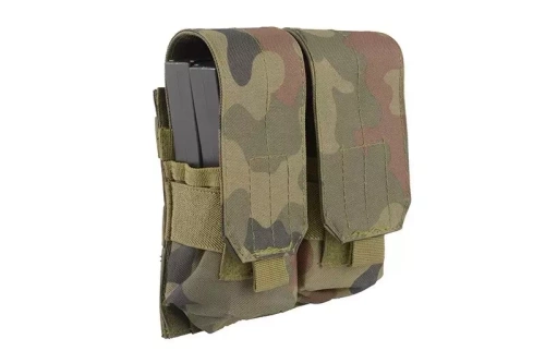 GFC Tactical - Dvojité pouzdro na zásobníky typu M4/M16 - MOLLE - Nylon - Wz.93 PL Woodland - GFT-19-011403