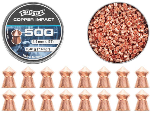 Walther - Airgun pellets Diabolo Walter Copper Impact - 4.5 mm - 500 pcs - 4.1933