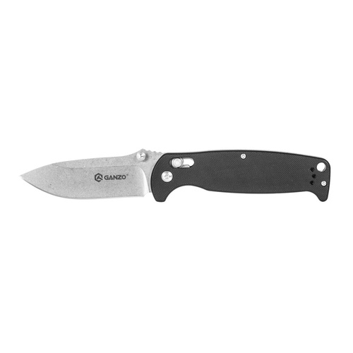 Ganzo - Zavírací nůž G7412 EDC s píšťalkou - G-Lock - černý - G7412-BK-WS