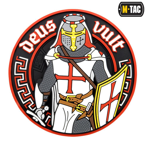 M-Tac - Nášivka Deus Vult - 3D PVC - bílá/červená - 51116000