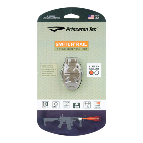 Princeton Tec - Taktická svítilna s přepínací lištou - 10 lm - Tan - SR-1-TAN