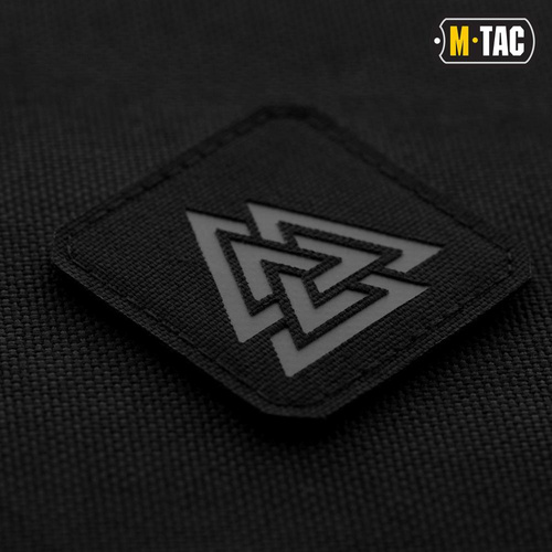 M-Tac - Laserem řezaná čtvercová nášivka Valknut - černá / šedá - 51162211