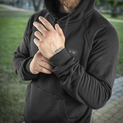 M-Tac - Bavlněná mikina s kapucí Raglan - černá - 20483002