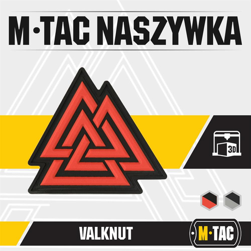 M-Tac - 3D PVC náplast Valknut - červená / černá - 51163233