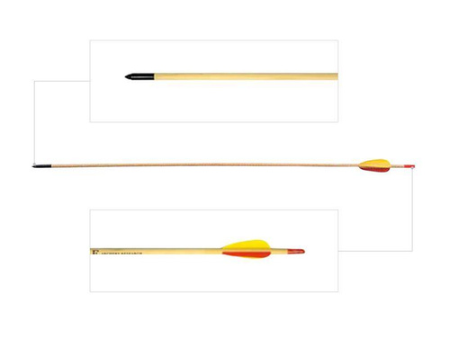 Poe Lang - Dřevěný šíp - 29" - Ostrý hrot - 5 ks - D-002A-B3