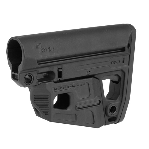 IMI Defense - Taktická pažba TS2 M16 / AR15 s patkou na zásobník a prodlouženou přetlačovanou deskou - Mil-Spec - černá - IMI-ZS107M