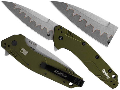 Kershaw - Taktický nůž Dividend 1812OLCB - N690/D2 - Olive - 1812OLCB