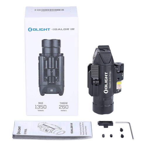 Olight - Zbraňové LED světlo s laserovým zaměřovačem BALDR IR - 1350 lumenů - černé