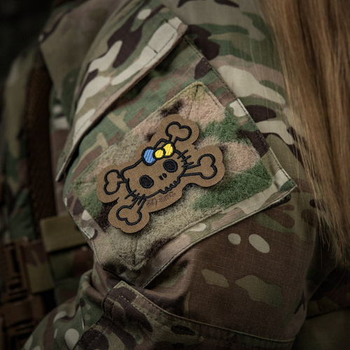 M-Tac - Kitty Contour Patch - výšivka - žlutá a modrá mašle - Coyote - 51386205