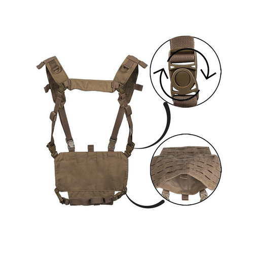 Mil-Tec - Lekká kamizelka Chest Rig - Czarna - 13530402
