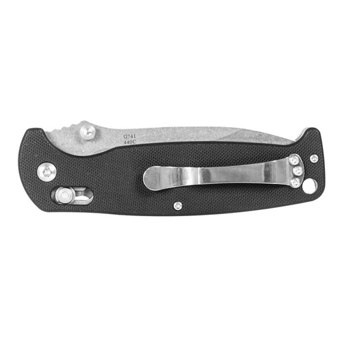 Ganzo - Zavírací nůž G7412 EDC s píšťalkou - G-Lock - černý - G7412-BK-WS