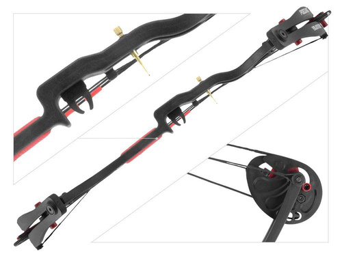 Poe Lang - Kladkový lukostřelec - 15-22 lb - 25" - Černý/Červený - CO-034B