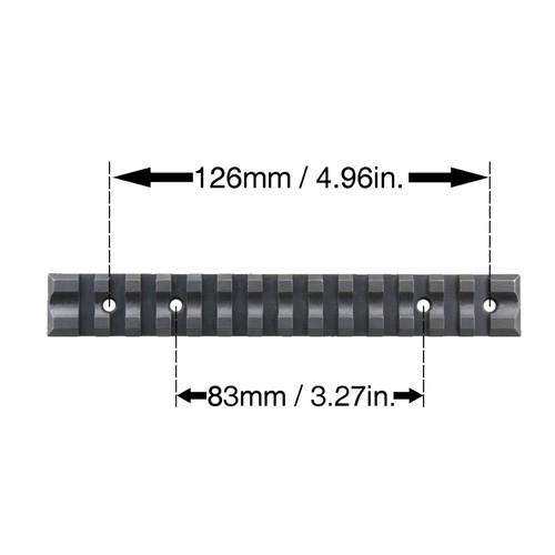 Vekt Defense - Ocelová lišta Tikka T3 Picatinny - 156 mm - Černá - SCTIK-01